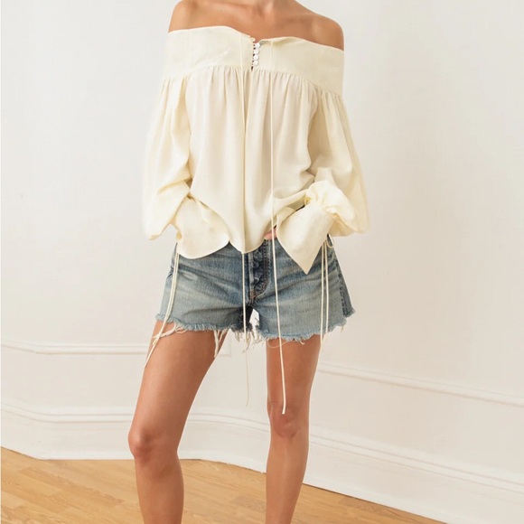 Orseund Iris Silk Poet Off-Shoulder Top or Dress XS/S